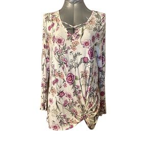 Flowered tunic top by BE Stage Sz Large